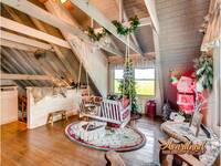 Upstairs loft area with swing and Christmas decorations